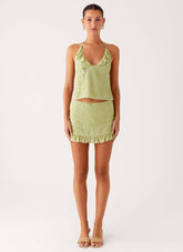 Savoir Beaded Mini Skirt - Mint
